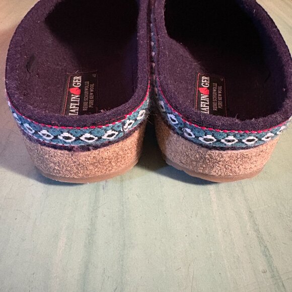 MINT Womens Haflinger Eggplant Grizzly GZ Wool Felt Clogs Size 40 / US 9 - Picture 4 of 11